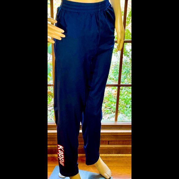 ▪️VTG▪️KAPPA▪️90's Y2K Navy Zipper Hem Embroidered Appliqué Logo Jogger Pants - Picture 3 of 8